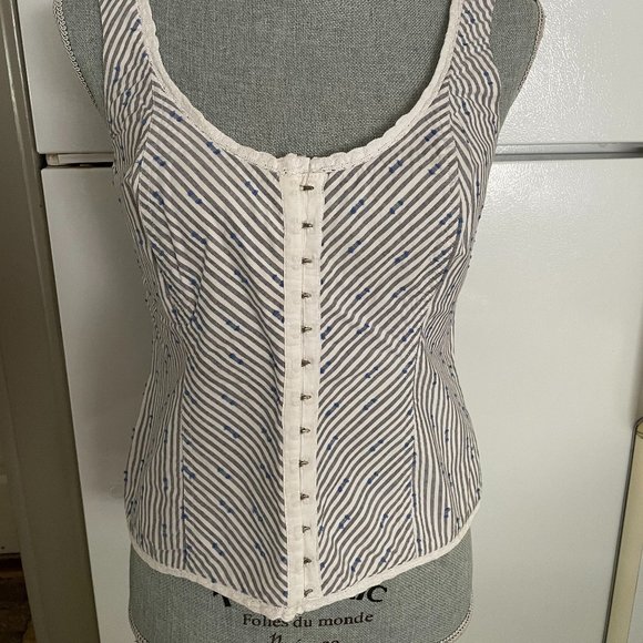 INTUITIONS Cotton Tank, Crochet Edging, Size S - Picture 2 of 7